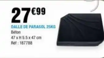 DALLE DE PARASOL 25KG Béton