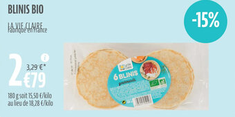 La Vie Claire BLINIS BIO offre