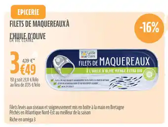La Vie Claire FILETS DE MAQUEREAUXÀ offre