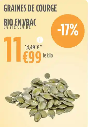 La Vie Claire GRAINES DE COURGE offre