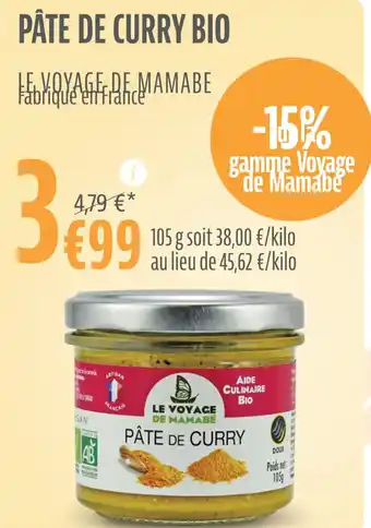 La Vie Claire PÂTE DE CURRY BIO offre