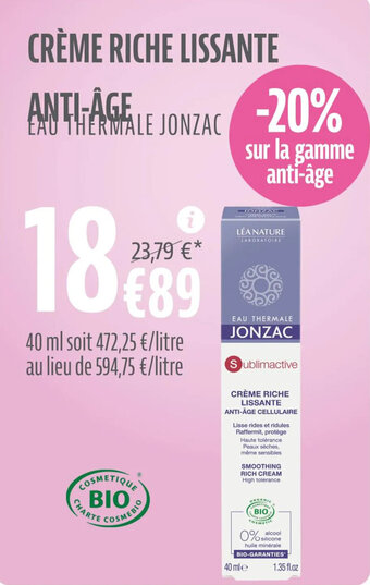 La Vie Claire CRÈME RICHE LISSANTE offre