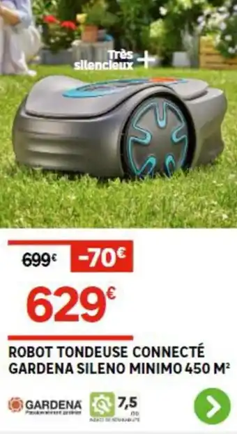 Leroy Merlin ROBOT TONDEUSE CONNECTÉ GARDENA SILENO MINIMO 450 M² offre