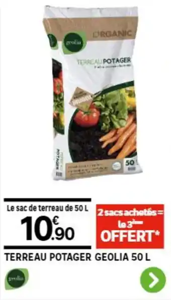 TERREAU POTAGER GEOLIA 50 L