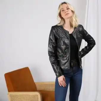 3 suisses 3s. x le vestiaire - veste cintrée effet cuir 3 suisses femme - noir - vetements femme offre