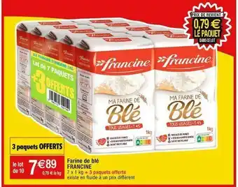 Cora x Carrefour Farine de blé francine offre