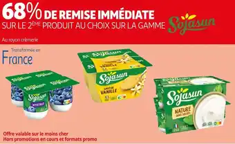 Auchan Sojasun 68% de remise immédiate sur le 2ème produit au choix sur la gamme sojasun offre