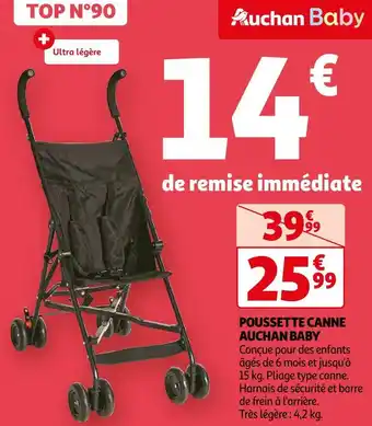Auchan Auchan baby poussette canne offre