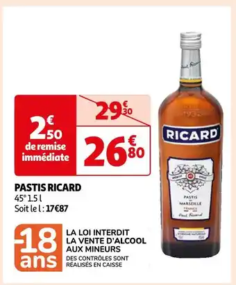 Auchan Supermarché Ricard pastis offre