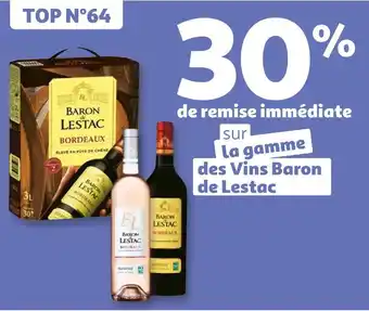 Auchan Baron de lestac 30% de remise immédiate sur la gamme des vins baron de lestac offre