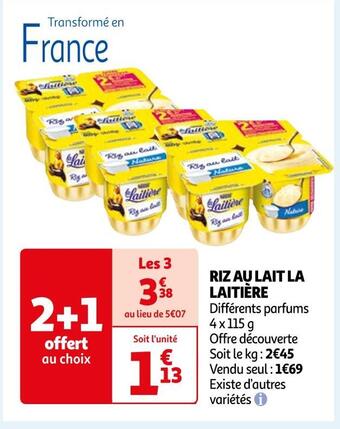 Auchan La laitière riz au lait offre