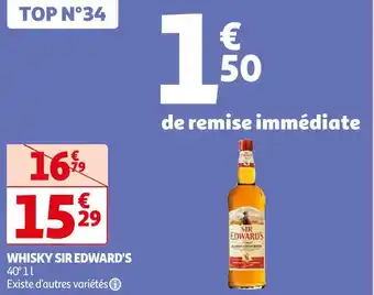 Auchan Supermarché Sir edward's whisky offre