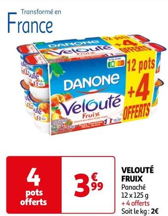Auchan Danone velouté fruix offre