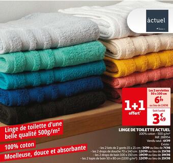 Auchan Actuel linge de toilette offre