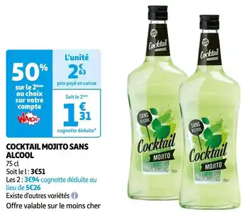 Auchan Cocktail mojito sans alcool offre