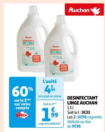 Auchan Auchan desinfectant linge offre