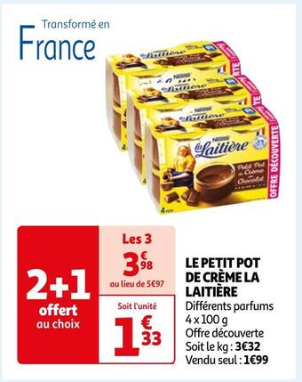 Auchan La laitière le petit pot de crème offre