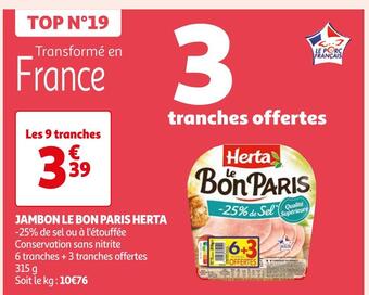 Auchan Supermarché Herta jambon le bon paris offre