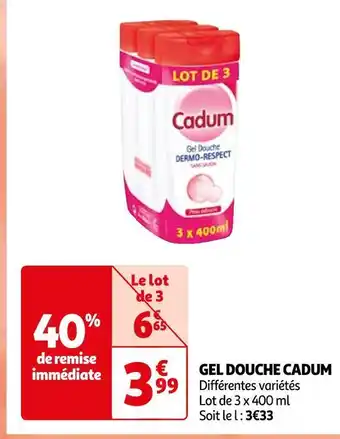Auchan Supermarché Cadum gel douche offre