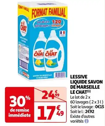 Auchan Le chat lessive liquide savon de marseille(1) offre