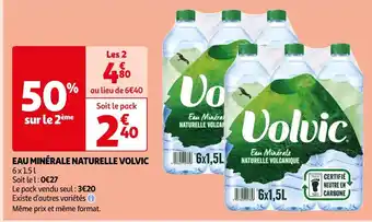 Auchan Supermarché Volvic eau minérale naturelle offre