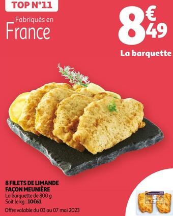 Auchan 8 filets de limande façon meunière offre