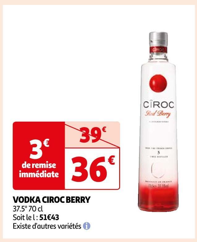 Promo Ciroc vodka berry chez Auchan Supermarché