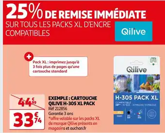 Auchan Qilive 25% de remise immédiate sur tous les packs xl d’encre compatibles qilive offre