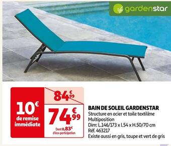 Auchan Gardenstar bain de soleil offre