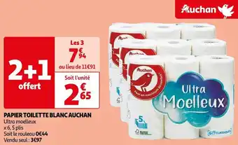 Auchan Auchan papier toilette blanc offre