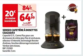 Auchan Senseo cafetière à dosettes csa210/53 offre