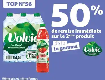 Auchan Volvic 50% de remise immédiate sur le 2ème produit de la gamme volvic offre