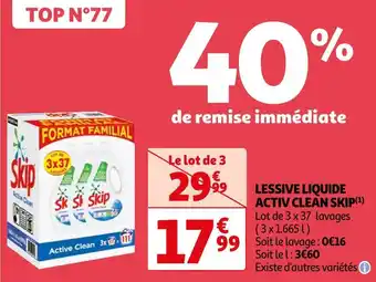 Auchan Skip lessive liquide activ clean(1) offre