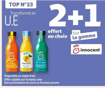 Auchan Innocent 2+1 offert au choix sur la gamme innocent offre