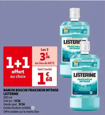 Auchan Listerine bain de bouche fraicheur intense offre