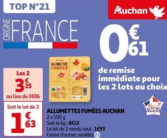 Auchan Auchan allumettes fumées offre