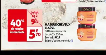 Auchan Elsève masque cheveux offre