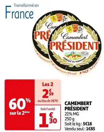 Auchan Président camembert offre
