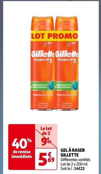 Auchan Gillette gel à raser offre