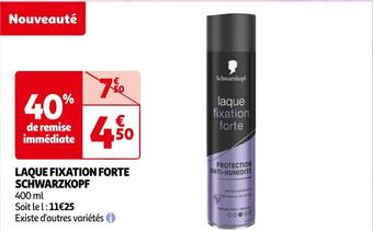 Auchan Schwarzkopf laque fixation forte offre