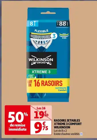 Auchan Wilkinson rasoirs jetables xtreme 3 comfort offre