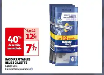 Auchan Gillette rasoirs jetables blue 3 offre