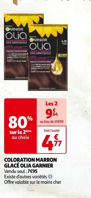 Auchan Garnier coloration marron glacé olia offre