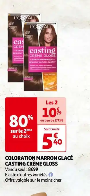 Auchan L'oréal coloration marron glacé casting crème gloss offre