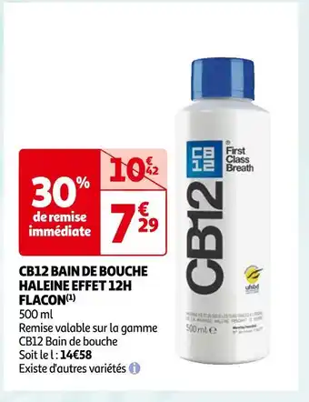 Auchan Cb12 bain de bouche haleine effet 12h flacon(1) offre
