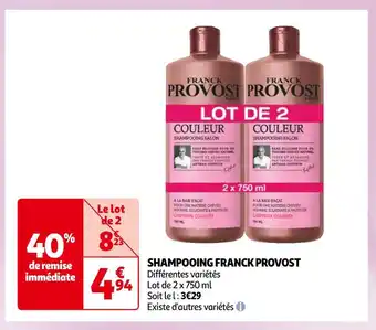 Auchan Franck provost shampooing offre