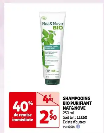 Auchan Nat&nove shampooing bio purifiant offre