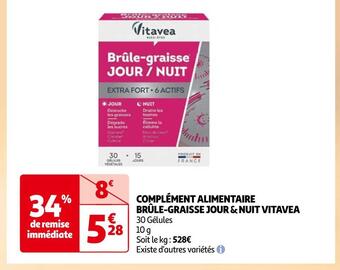 Auchan Vitavea complément alimentaire brûle-graisse jour & nuit offre