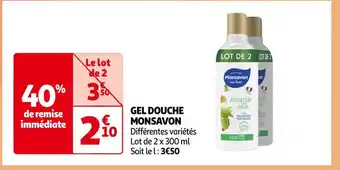 Auchan Monsavon gel douche offre