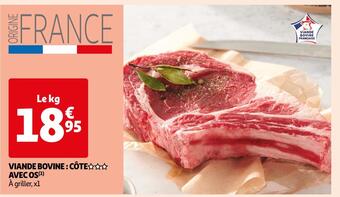 Auchan Supermarché Viande bovine : côte avec os offre